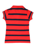 Red Striped Collared Top