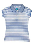 Blue Striped Collared Top