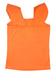 Orange Round Neck Sleeveless Top