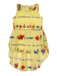 Yellow Round Neck Printed Frock