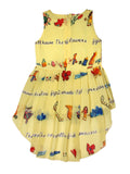 Yellow Round Neck Printed Frock