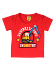 Boys Girls Construction Print Red Tshirt