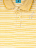 Yellow White Stripe Half Sleeve Top