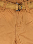 Khaki Cargo Trousers With Canvas Belt
