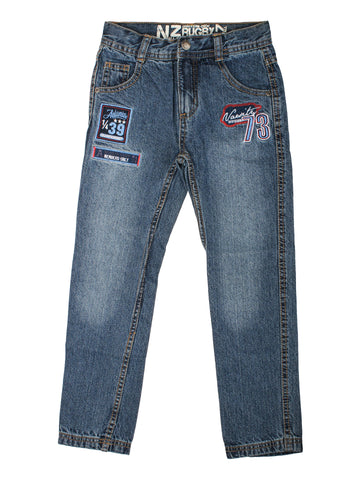 Mild Distressed Blue Straight Jeans