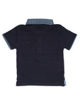 Navy Blue Collared Half Sleeve T-Shirt