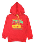 Red Hooded Full Sleeve Sweatshirt With Lower