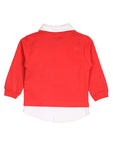 Red Collar Sweatshirt With Grey Lower