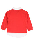 Red Collar Sweatshirt With Grey Lower