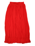 Red Pleated Long Skirt