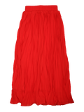 Red Pleated Long Skirt
