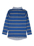 Blue Striped Regular Collar T-Shirt