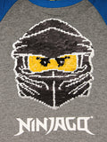 Grey Ninja Print Sequin T-Shirt