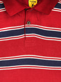 Red Striped Regular Collar T-Shirt