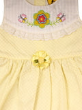 Yellow Cotton Frock With Embroidery