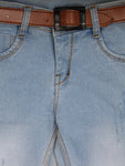 Mild Distressed Light Blue Jeans