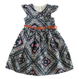 Allover Print Blue Cotton Frock - Lil Lollipop