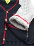 Navy Blue Christmas Front Open Sweater