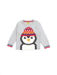 Grey Penguin Round Neck Sweater