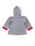 White Striped Hooded Sweatshirt With Lower