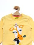 Yellow Giraffe Round Neck Sweatshirt