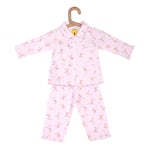 Pink Night Suit With Teddy Print