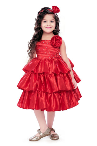 Red Satin Party Frock